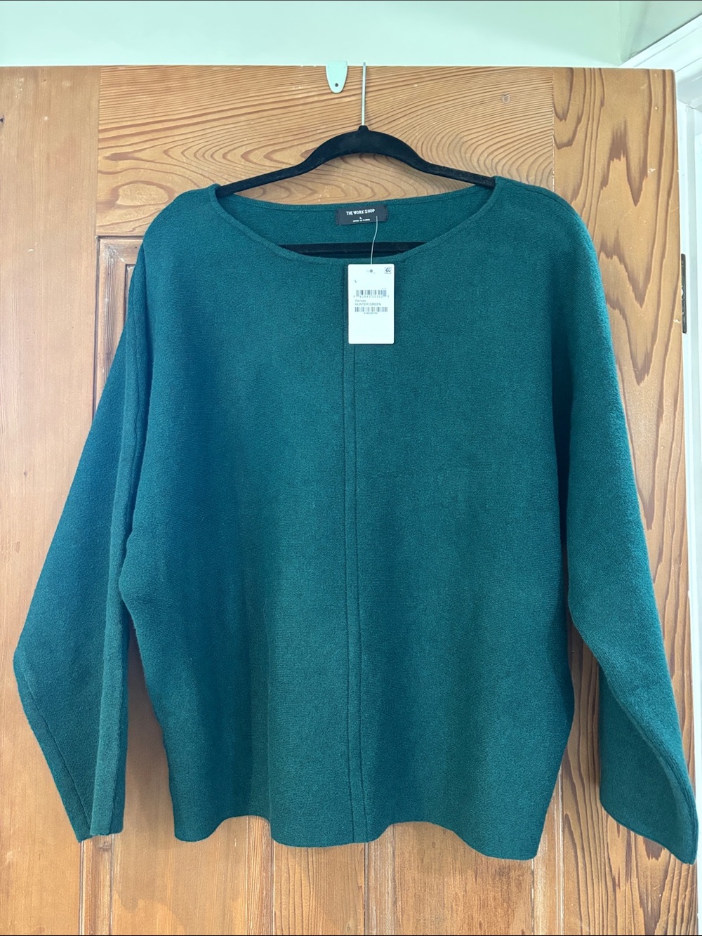 The Work Shop Women's Relaxed Crewneck Sweater in Hunter Green Size Large NWT